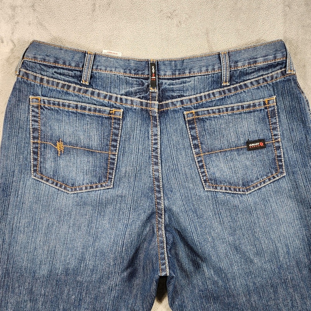 Ariat FR M4 Boot Jeans Mens 44x32 Blue Low Rise Work Flame Resistant Denim - Picture 7 of 16